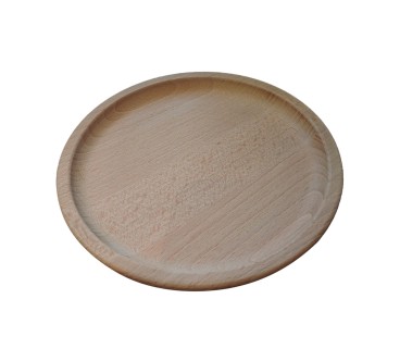 18cm Round Beech Wood Serving Tray | Wooden World
