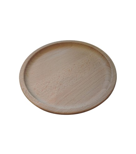 18cm Round Beech Wood Serving Tray | Wooden World