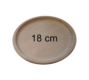 Wooden World 18cm Round Beech Wood Serving Tray – Unfinished Wooden Plate with Rounded Edges for Snacks & Decor