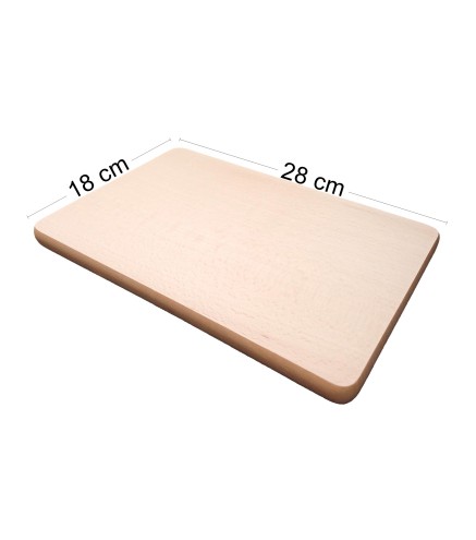 Wooden World Unfinished Beech Wood Board 28 x 18 cm - Rectangular Chopping Board for Kitchen, Serving & DIY