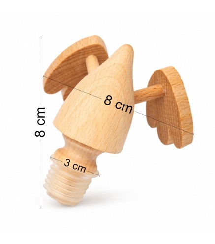 Wooden World Duck-Shaped Wine Bottle Stopper 8cm - Beech Wood Bottle Plug with Plastic Tip