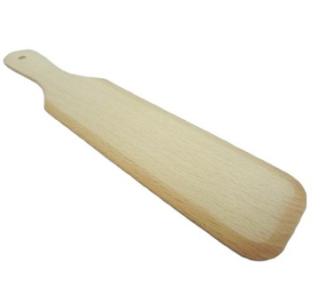 Wooden World Beech Wood Pancake Spatula 30 cm – Flat Wooden Crepe Turner with Rounded Tip