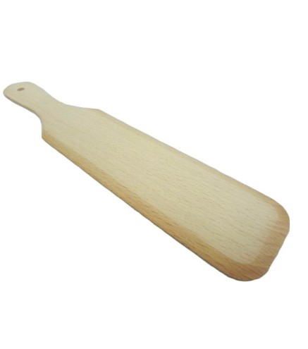 Wooden World Beech Wood Pancake Spatula 30 cm – Flat Wooden Crepe Turner with Rounded Tip