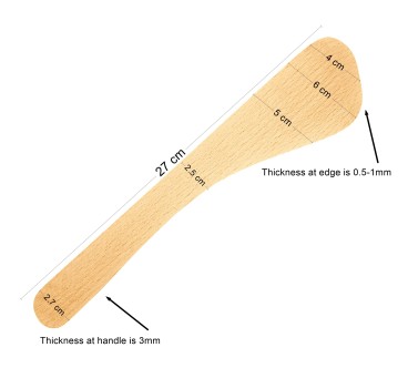Wooden World - French-Style Thin Beech Wood Spatula 27 cm | Flat Wooden Cooking Turner