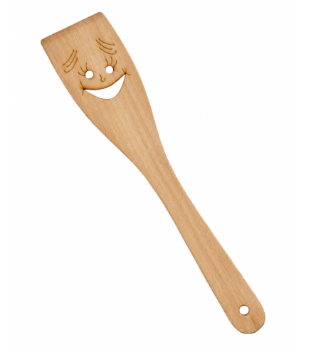 Beech Wood Smiling Lady Spatula 28cm | Wooden World