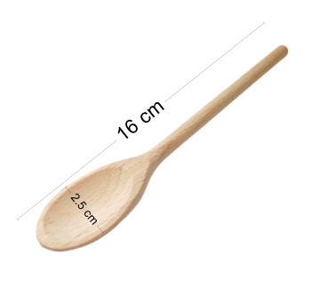 Wooden World - Small Beech Wood Spoon 16 cm for Sugar, Salt, Coffee and Spices - Natural Wooden Kitchen Spoon