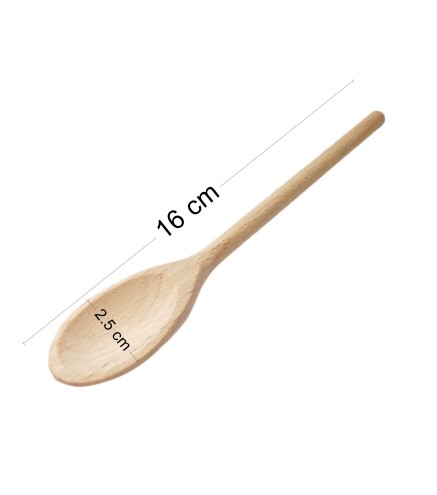 Wooden World - Small Beech Wood Spoon 16 cm for Sugar, Salt, Coffee and Spices - Natural Wooden Kitchen Spoon
