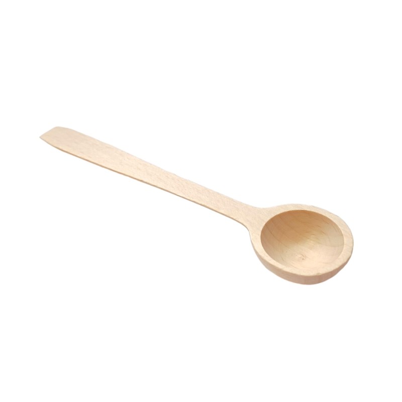 Wooden World - Small Deep Beech Wood Spoon 14cm for Sugar Coffee Salt & Spices