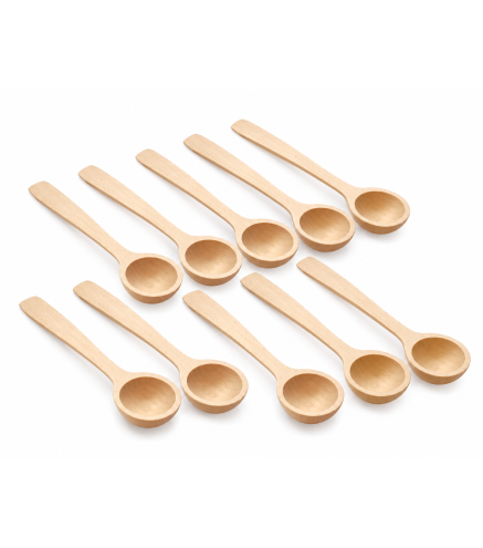 10 Deep Beech Wood Spoons 14 cm | Wooden World