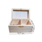Wooden Tea Box – 2 Compartments – Natural Pine – Handmade in UK – Smooth Raw Finish – Storage for Tea, Herbs, Spices or Gifts
