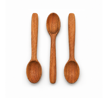 3 Cherry Wood Mini Spoons 12 cm | Wooden World