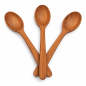 Wooden World - Set of 3 Cherry Wood Spoons 16 cm for Sugar, Salt, Coffee & Spices