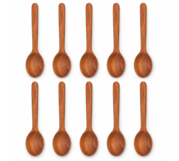 Set of 10 Cherry Wood Spoons 16 cm for Sugar & Spices