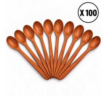 100 Cherry Wood Spoons 16 cm | Wooden World