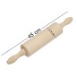 Wooden World - Beech Wood Rolling Pin 45 cm with Handles, Rotating Barrel for Pastry & Dough
