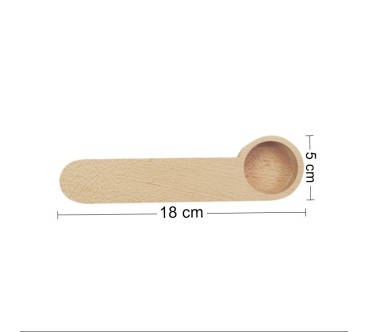 Wooden World - Beech Wood Coffee Scoop 18 cm, Natural Wooden Spoon for Ground Coffee, Tea, Sugar & Spices