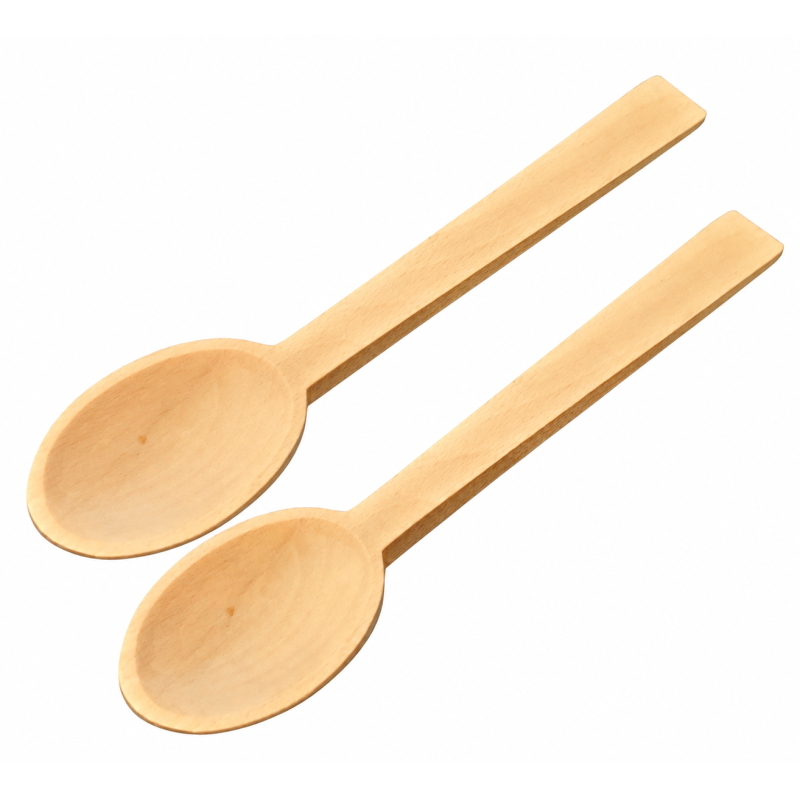 Wooden World - Set of 2 Beech Wood Kitchen Spoons 19 cm Wooden World - Set of 2 Beech Wood Kitchen Spoons 19 cm