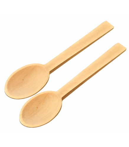 Set of 2 Beech Wood Kitchen Spoons 19 cm | Wooden World