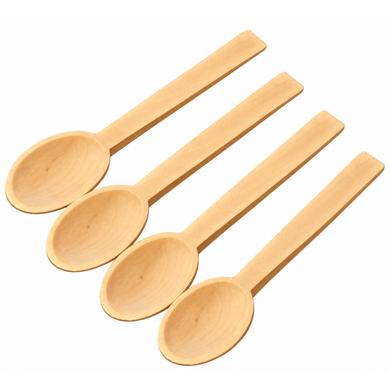 Wooden World - Set of 4 Beech Wood Kitchen Spoons 19 cm - Natural Wooden Cooking and Serving Utensils Wooden World - Set of 4 Beech Wood Kitchen Spoons 19 cm - Natural Wooden Cooking and Serving Utensils
