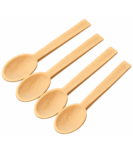Set of 4 Beech Wood Kitchen Spoons 19 cm | Wooden World