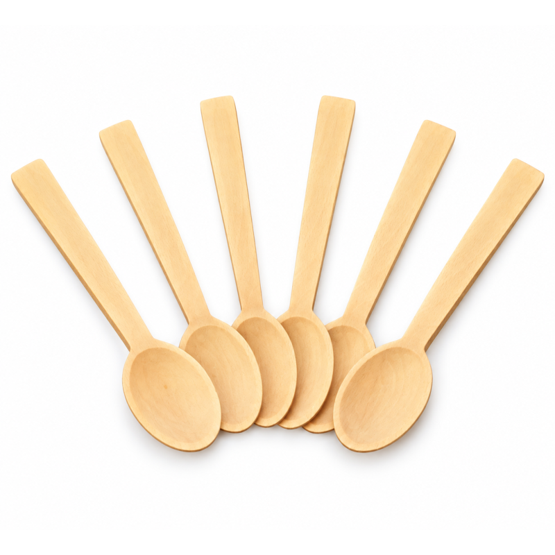 Wooden World - Set of 6 Beech Wood Kitchen Spoons 19 cm - Natural Wooden Cooking and Serving Utensils Wooden World - Set of 6 Beech Wood Kitchen Spoons 19 cm - Natural Wooden Cooking and Serving Utensils