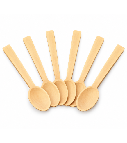 Set of 6 Beech Wood Kitchen Spoons 19 cm | Wooden World