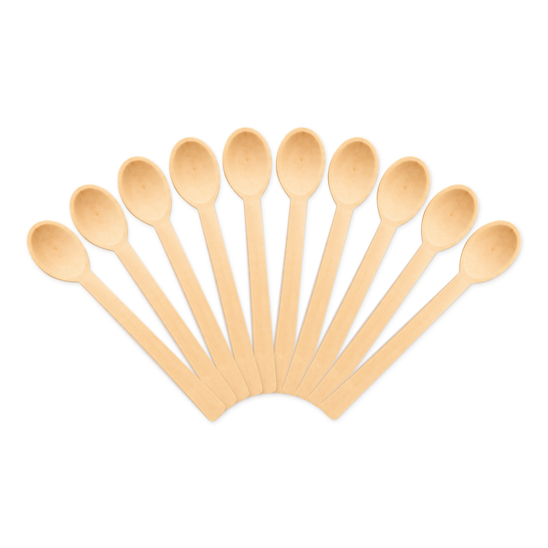 Wooden World - Set of 10 Beech Wood Kitchen Spoons, 19 cm, Natural Unfinished Cooking & Serving Spoons Wooden World - Set of 10 Beech Wood Kitchen Spoons, 19 cm, Natural Unfinished Cooking & Serving Spoons