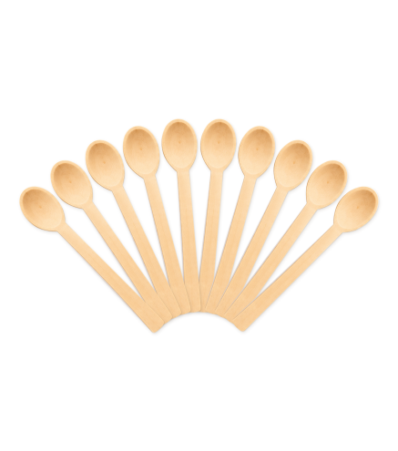 10 Beech Wood Kitchen Spoons 19 cm | Wooden World