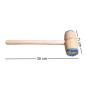 Wooden World - Wooden Meat Mallet Tenderiser, Natural Unfinished Beech Wood, Textured Head, 30 cm