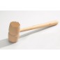 Wooden World - Wooden Meat Mallet Tenderiser, Natural Unfinished Beech Wood, Textured Head, 30 cm