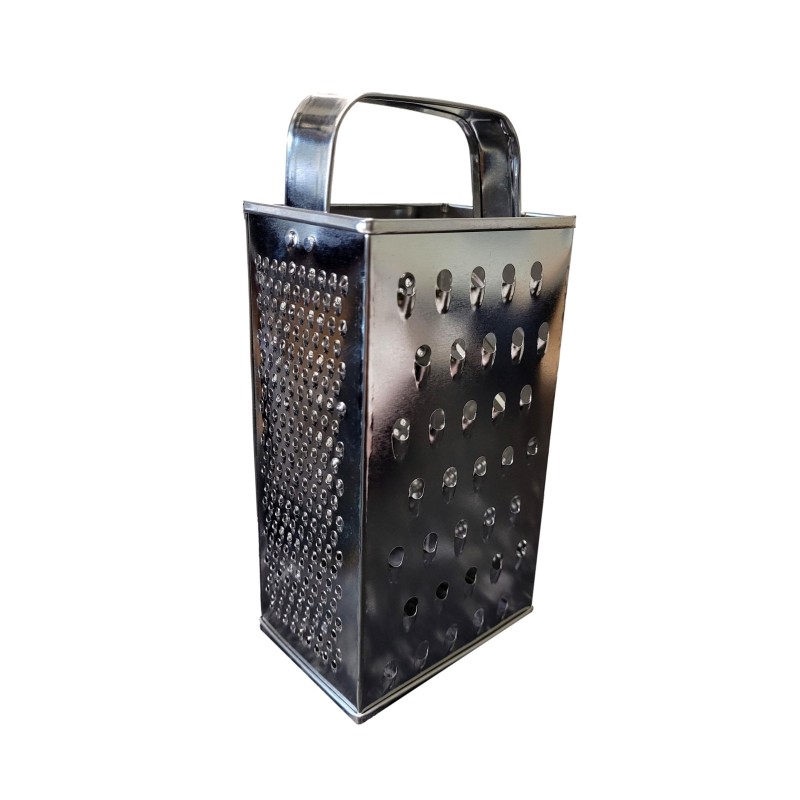 Wooden World - Four-Sided Metal Box Grater for Vegetables, Cheese & Kitchen Preparation - 19 cm