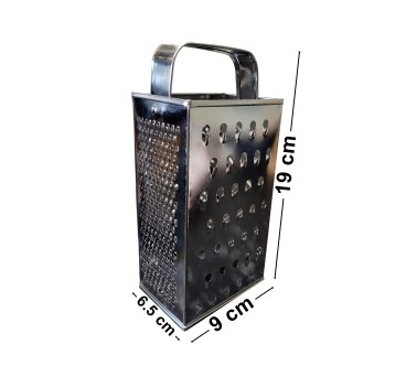 Wooden World - Four-Sided Metal Box Grater for Vegetables, Cheese & Kitchen Preparation - 19 cm