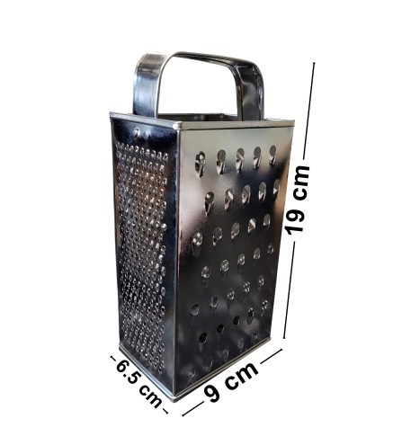 Wooden World - Four-Sided Metal Box Grater for Vegetables, Cheese & Kitchen Preparation - 19 cm