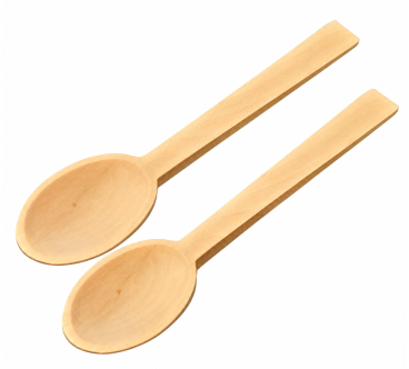 Set of 2 Beech Wood Cooking Spoons 24 cm | Wooden World