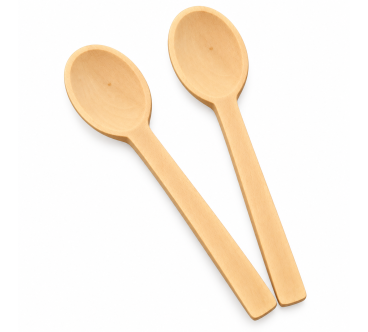 Set of 2 Beech Wood Cooking Spoons 24 cm | Wooden World