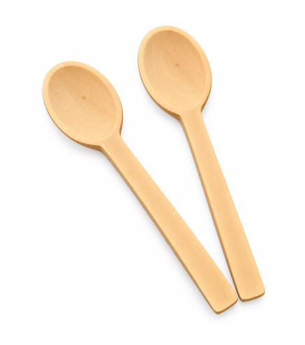 Set of 2 Beech Wood Cooking Spoons 24 cm | Wooden World