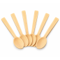 Wooden World - Set of 6 Beech Wood Cooking Spoons 24 cm, Natural Unfinished Wooden Kitchen Utensils