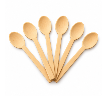Set of 6 Beech Wood Cooking Spoons 24 cm | Wooden World