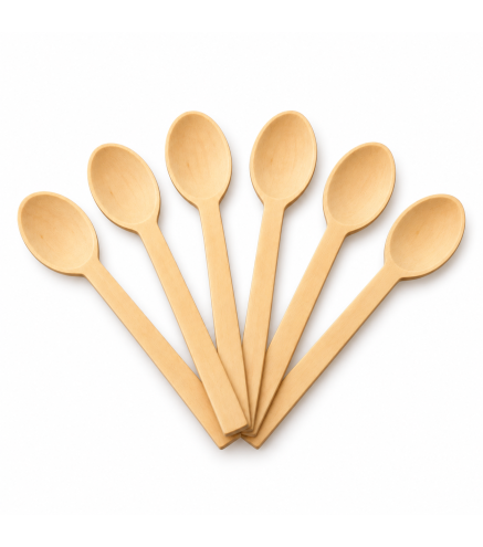 Set of 6 Beech Wood Cooking Spoons 24 cm | Wooden World