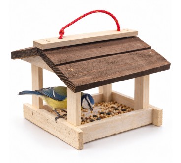 White & Brown Wooden Bird Feeder | Wooden World