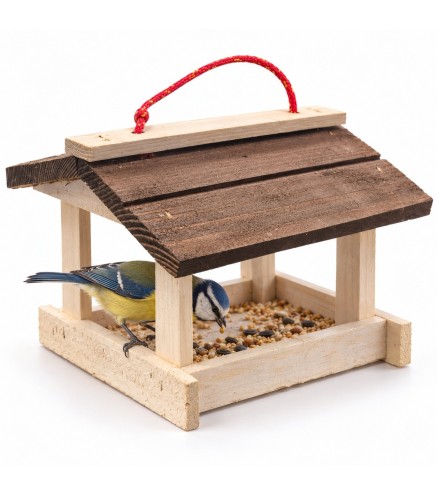 White & Brown Wooden Bird Feeder | Wooden World