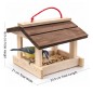 Wooden World - Handmade Hanging Wooden Bird Feeder with Roof, White and Brown