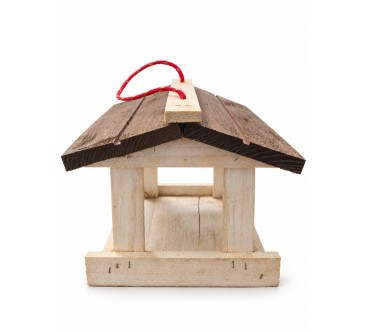 White & Brown Wooden Bird Feeder | Wooden World