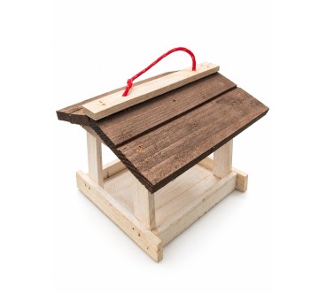 White & Brown Wooden Bird Feeder | Wooden World