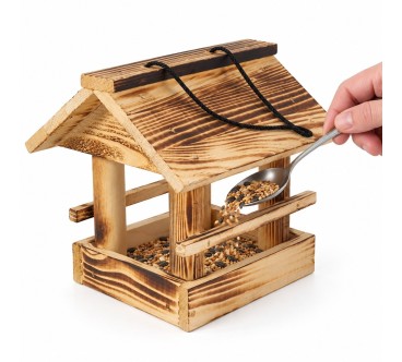 Small Wooden Bird Feeder with Roof | Wooden World