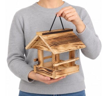 Small Wooden Bird Feeder with Roof | Wooden World