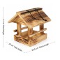 Wooden World - Small Wooden Bird Feeder with Roof & Hanging Cord, Rustic Scorched Finish