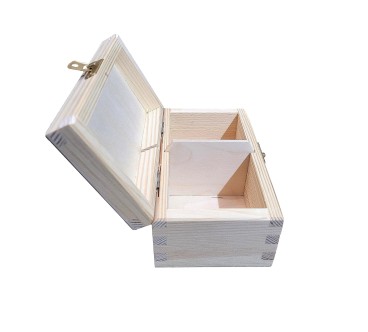 Wooden Tea Box – 2 Compartments – Handmade in UK