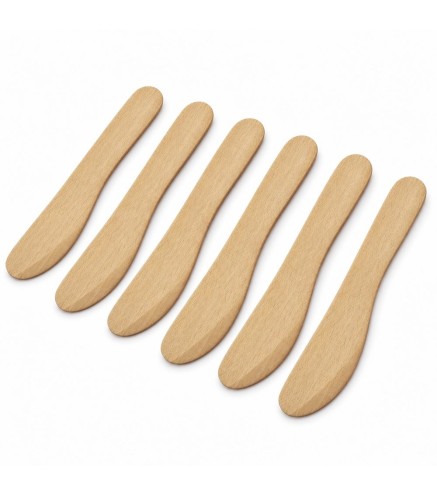 Set of 6 Wooden Butter Knives 13.5 cm | Wooden World