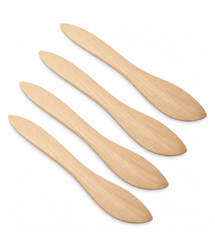Set of 4 Wooden Butter Knives 18 cm | Wooden World